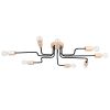 Lustre Acier Noir/Bois Naturel E27 8 Timbo