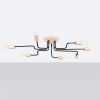 Lustre Acier Noir/Bois Naturel E27 8 Timbo