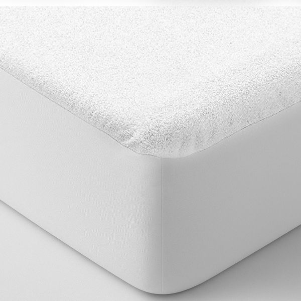 Protège matelas 90x190 cm Coton Bouclette éponge – Imperméable Blanc