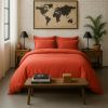 Taie d'oreiller 65x65 cm Percale de Coton Lavé Terre De Sienne