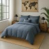 Taie d'oreiller 65x65 cm Percale de Coton Lavé Bleu Forever