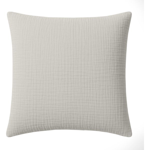 Taie d'oreiller 65x65 cm Gaze de Coton Lavé Gris Glacier