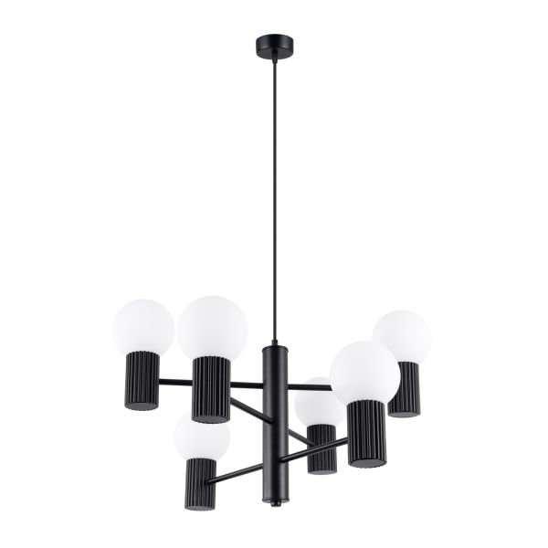 Lustre Aluminium Noir G9 6 Halo