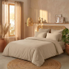 Housse de couette 240x260 cm + 2 taies 100% Percale de Coton 80 fils Lin