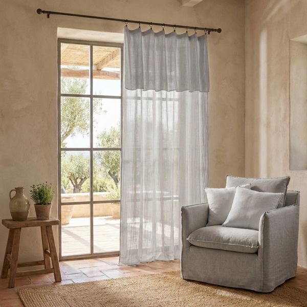 Rideau ajustable 140x300 cm Gaze de coton Nuage