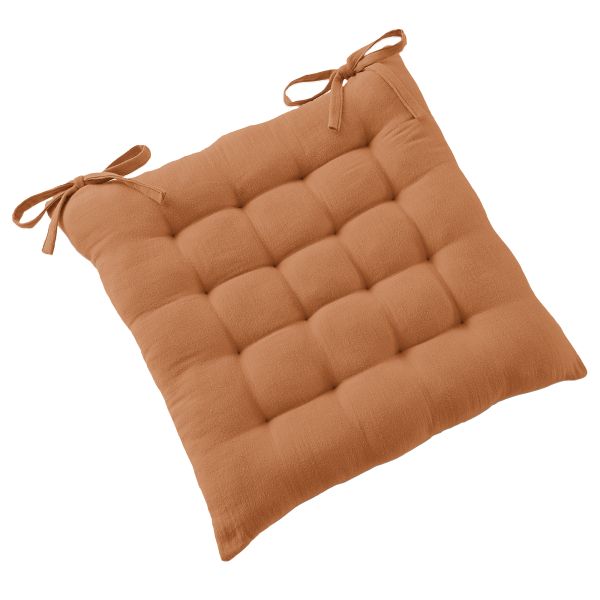Coussin de chaise 40x40 cm Gaze de Coton Terra Abricot