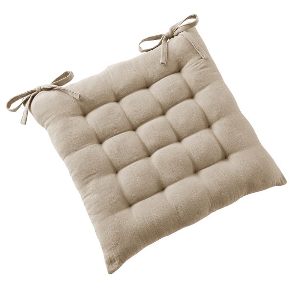 Coussin de chaise 40x40 cm Gaze de Coton Terra Ficelle