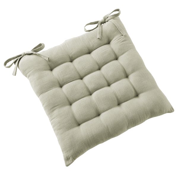 Coussin de chaise 40x40 cm Gaze de Coton Terra Vert d'eau