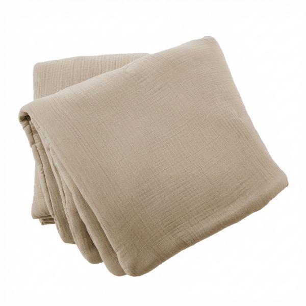 Bout de lit 90x220 cm Gaze de Coton Iris Ficelle