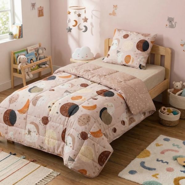 Couette imprimée 140x200 cm +1 taie Coton Celestine