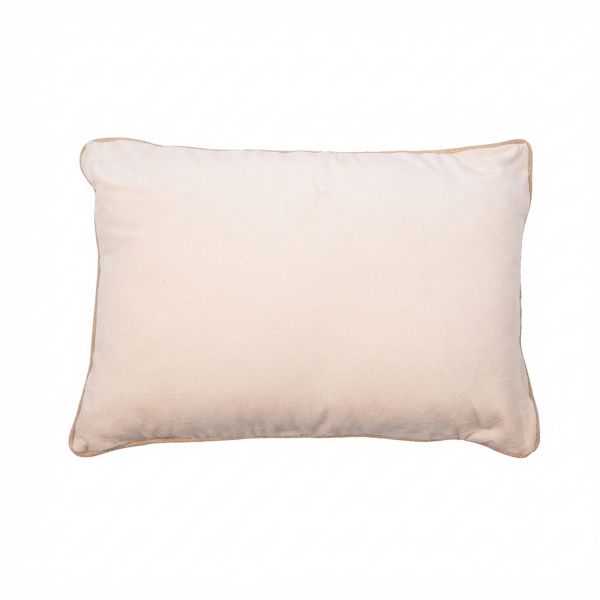 Coussin rectangulaire déhoussable 40x60 cm Velours de Coton Bianca Naturel
