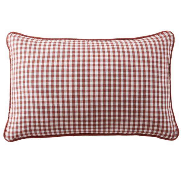 Coussin rectangulaire déhoussable 40x60 cm Gaze de Coton Vickie Terracotta