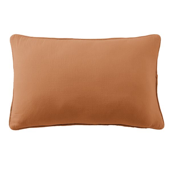 Coussin rectangulaire déhoussable 40x60 cm Gaze de Coton Terra Abricot