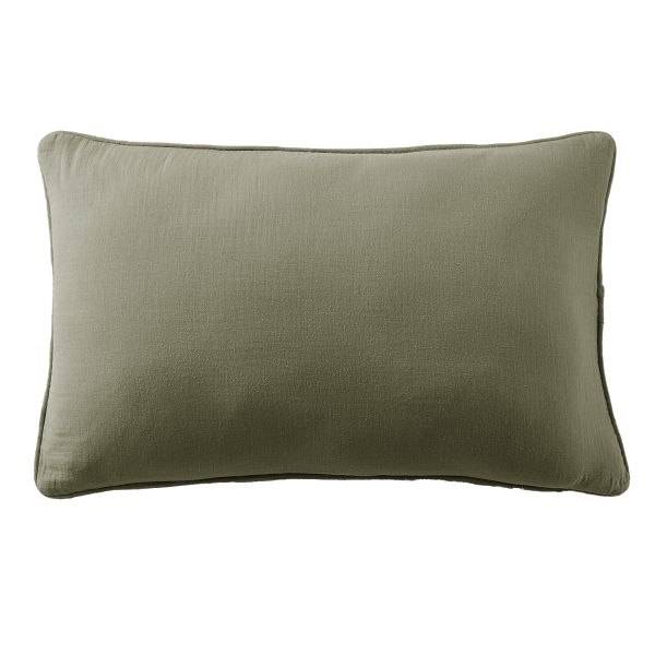 Coussin rectangulaire déhoussable 40x60 cm Gaze de Coton Terra Romarin