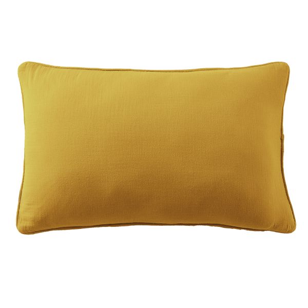 Coussin rectangulaire déhoussable 40x60 cm Gaze de Coton Terra Safran