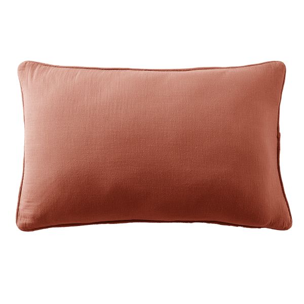 Coussin rectangulaire déhoussable 40x60 cm Gaze de Coton Terra Terracotta
