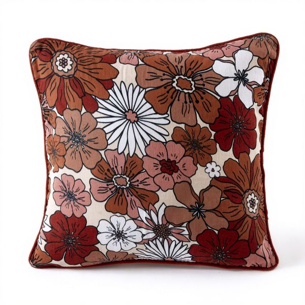 Coussin carré déhoussable 45x45 cm Gaze de Coton Florence