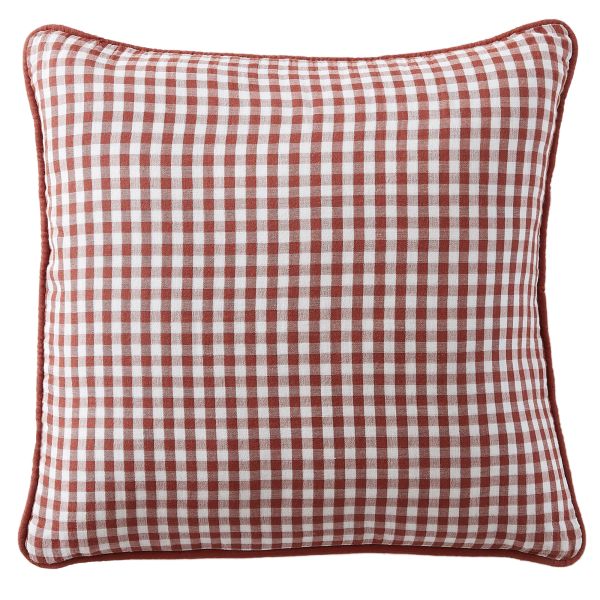 Coussin carré déhoussable 45x45 cm Gaze de Coton Vickie Terracotta