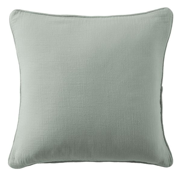 Coussin carré déhoussable 45x45 cm Gaze de Coton Terra Eucalyptus