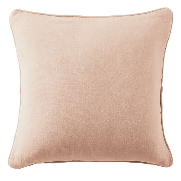 Coussin carré déhoussable 45x45 cm Gaze de Coton Terra Guimauve