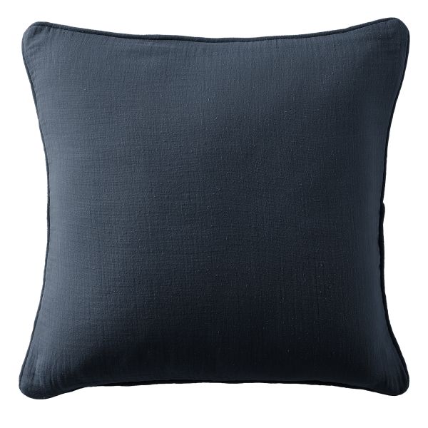 Coussin carré déhoussable 45x45 cm Gaze de Coton Terra Minuit