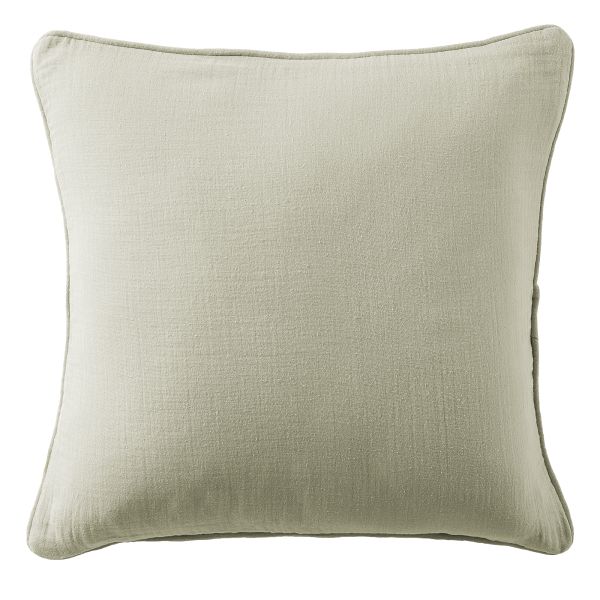 Coussin carré déhoussable 45x45 cm Gaze de Coton Terra Vert d'eau