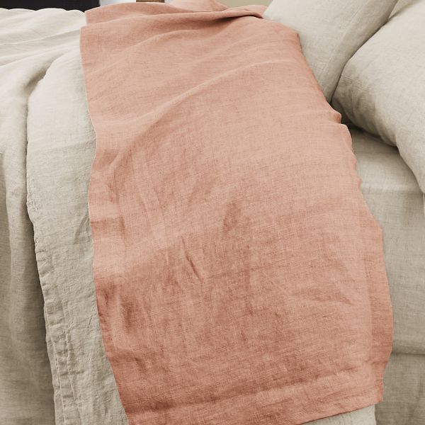 Drap plat 240x300 cm Lin Rosalie Vieux Rose