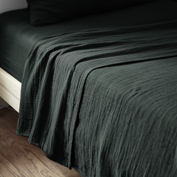 Drap plat 270x300 cm Gaze de Coton Terra Sapin