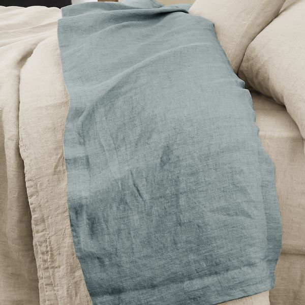 Drap plat 270x300 cm Lin Rosalie Azur