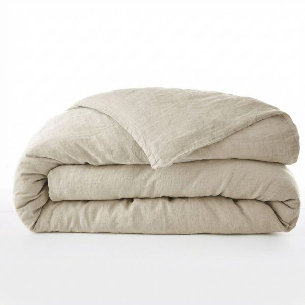 Housse de couette 140x200 cm Lin Rosalie Sable