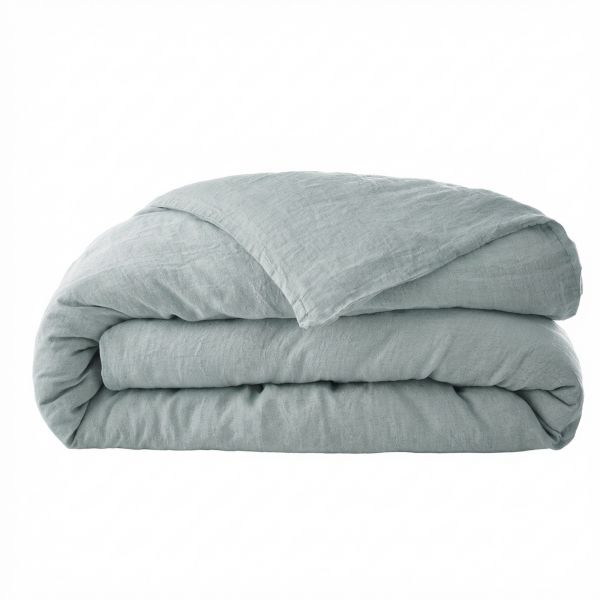 Housse de couette 200x200 cm Lin Rosalie Azur