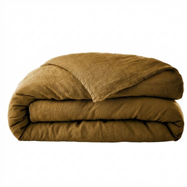 Housse de couette 200x200 cm Lin Rosalie Caramel