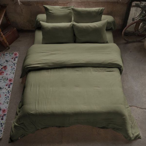 Housse de couette 240x280 cm Gaze de Coton Terra Romarin
