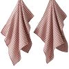 Lot de 2 essuie-mains 50x70 cm Gaze de Coton Vickie Terracotta