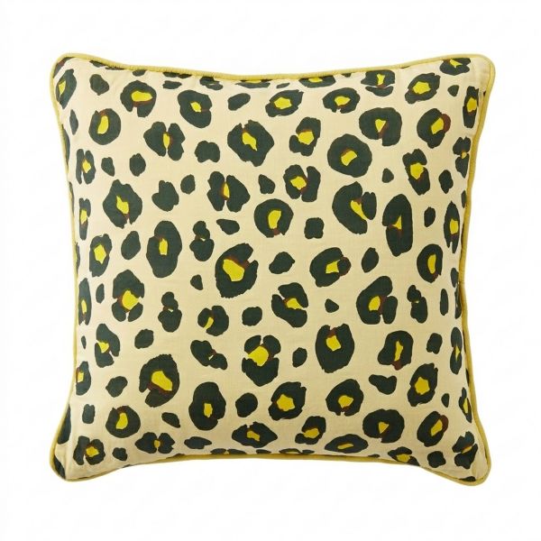 Coussin carré déhoussable 45x45 cm Gaze de Coton Montauk Jaune