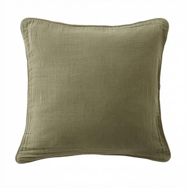 Coussin carré déhoussable 45x45 cm Gaze de Coton Hampton Spring