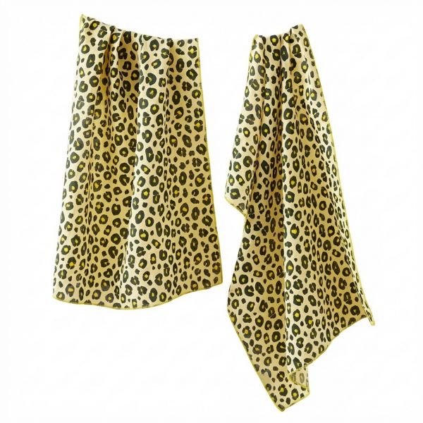 Lot de 2 essuie-mains 50x70 cm Gaze de Coton Montauk Jaune