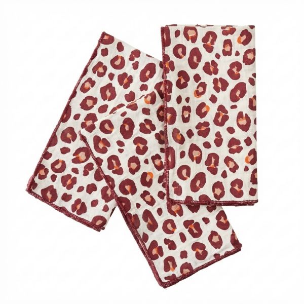 Lot de 3 serviettes 40x40 cm Gaze de Coton Montauk Rose