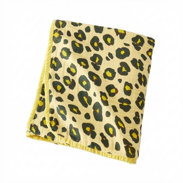 Plaid 180x220 cm Gaze de Coton Montauk Jaune