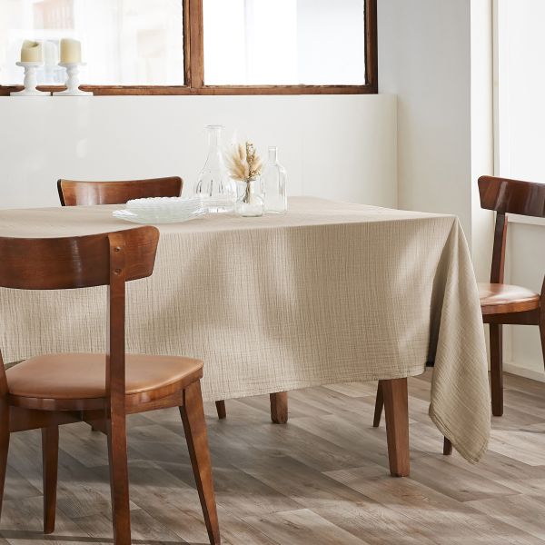 Nappe rectangle 150x350 cm Gaze de Coton Terra Ficelle