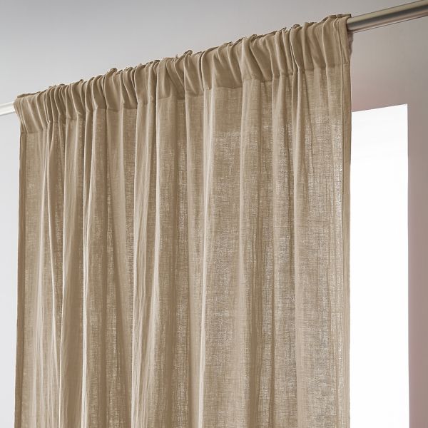 Rideau galon fronceur 140x240 cm Gaze de Coton Terra Ficelle