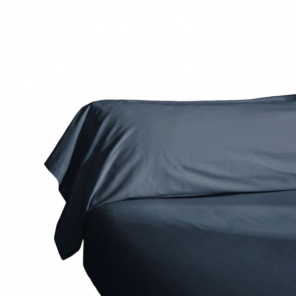 Taie de traversin 43x185 cm Percale de Coton Bleu Nuit