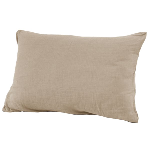Taie d'oreiller 50x70 cm Gaze de Coton Terra Ficelle