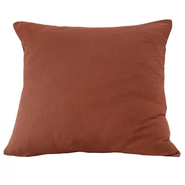 Taie d'oreiller 80x80 cm Gaze de Coton Terra Terracotta