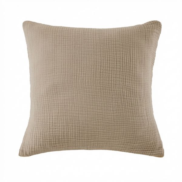 Taie d'oreiller 80x80 cm Gaze de Coton Iris Ficelle