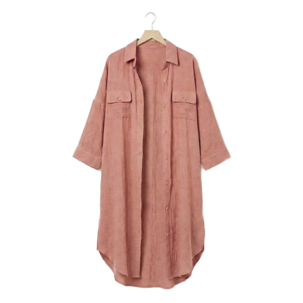 Tunique chemise L/XL Gaze de Coton Terra Rose Foncé