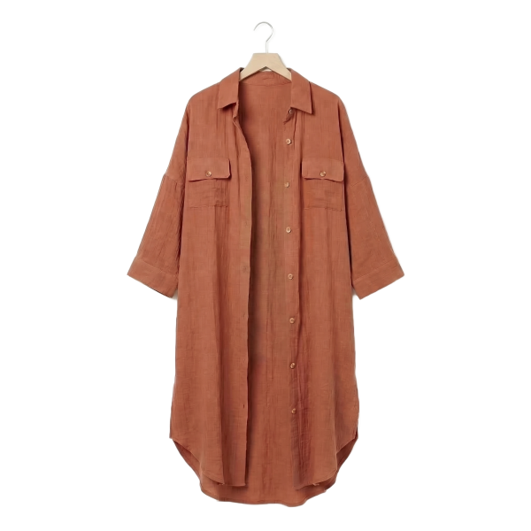 Tunique chemise L/XL Gaze de Coton Terra Terracotta