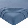 Drap Housse 160x200+35 cm Gaze de Coton - Coton 57 fils Bleu Mer