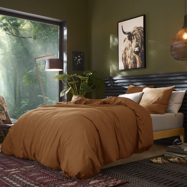 Parure de lit 240x260 cm Lin Métis Caramel