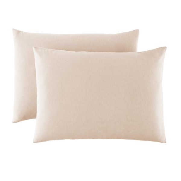Lot 2 taies d’oreiller 50x70 cm Lin Métis Naturel